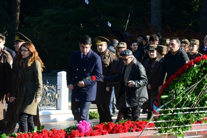 Azerbaijani public reveres memory of great leader Heydar Aliyev. Azerbaijan Baku 12 December 2018