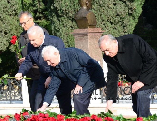 Azerbaijani public reveres memory of great leader Heydar Aliyev. Azerbaijan Baku 12 December 2018