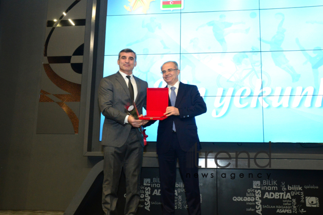 Azerbaijan’s Ministry of Youth and Sports awards best sportsmen of 2018. Azerbaijan Baku 26 December 2018
