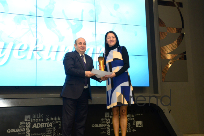 Azerbaijan’s Ministry of Youth and Sports awards best sportsmen of 2018. Azerbaijan Baku 26 December 2018
