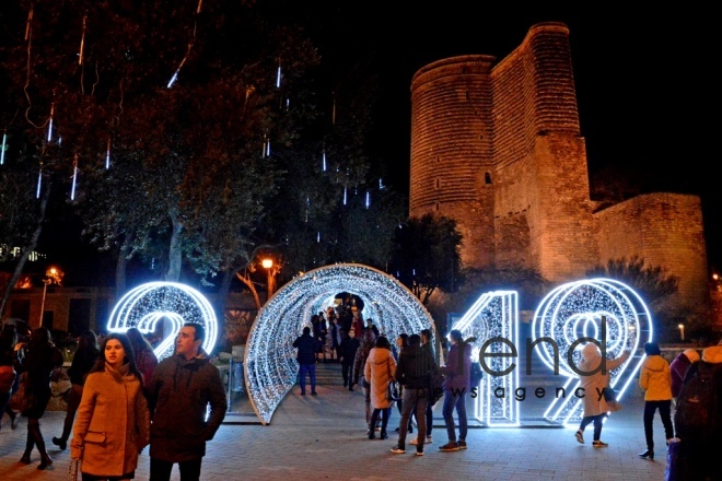 Bakı Yeni il ərəfəsində .Azərbaycan. Bakı 28 dekabr 2018 