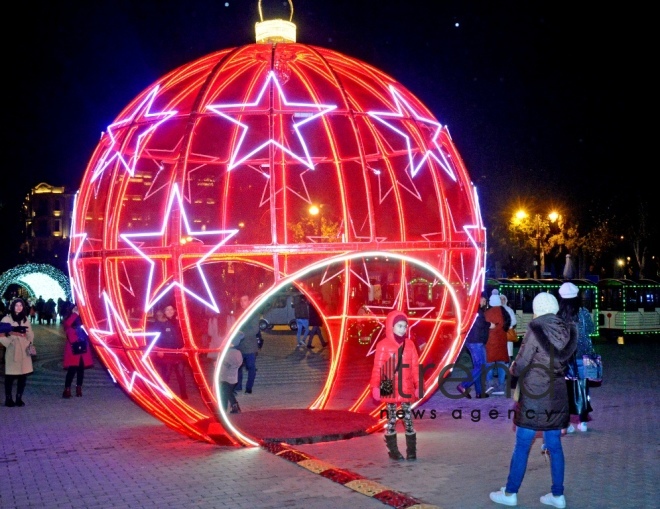 New Years eve in Baku . Azerbaijan Baku 28 December 2018