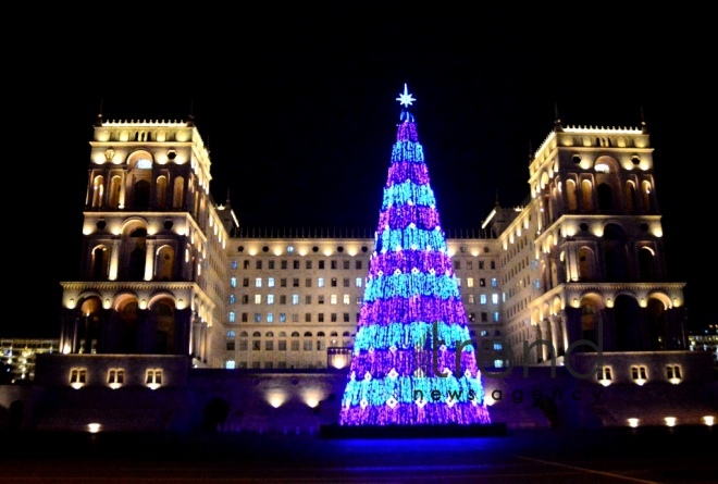 New Years eve in Baku . Azerbaijan Baku 28 December 2018