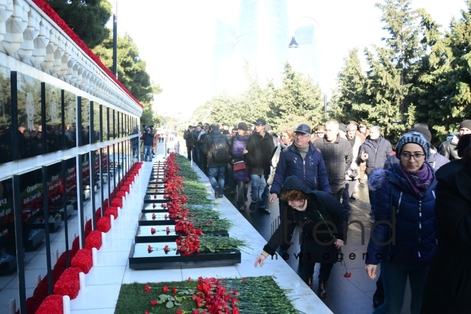 Azerbaijan commemorates 29th anniversary of January 20 tragedy. Azerbaijan, Baku, january 20, 2019