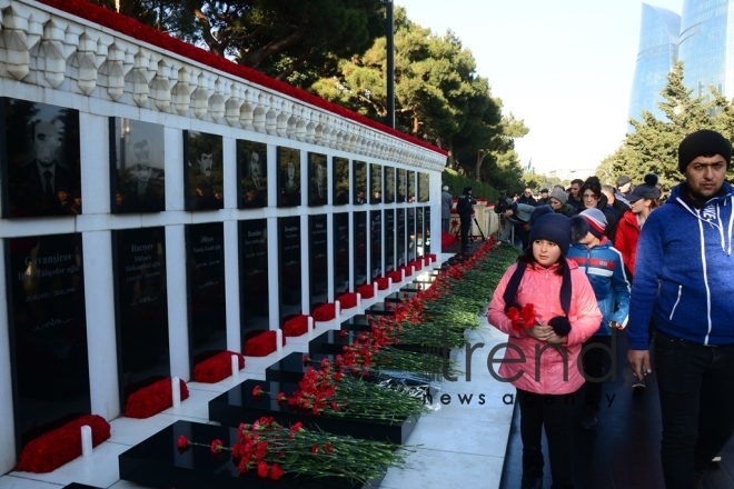 Azerbaijan commemorates 29th anniversary of January 20 tragedy. Azerbaijan, Baku, january 20, 2019