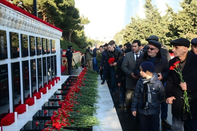 Azerbaijan commemorates 29th anniversary of January 20 tragedy. Azerbaijan, Baku, january 20, 2019