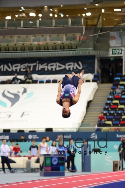 Milli Gimnastika Arenasında batut gimnastikası və tamblinq üzrə Dünya Kubokunun açılış mərasimi keçirilib .Azərbaycan Bakı 16  Fevral 2019