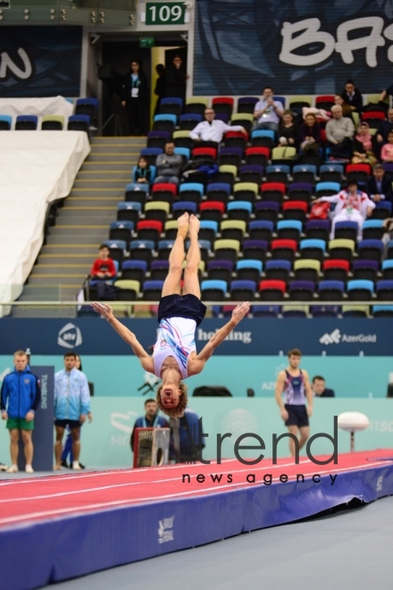 Milli Gimnastika Arenasında batut gimnastikası və tamblinq üzrə Dünya Kubokunun açılış mərasimi keçirilib .Azərbaycan Bakı 16  Fevral 2019