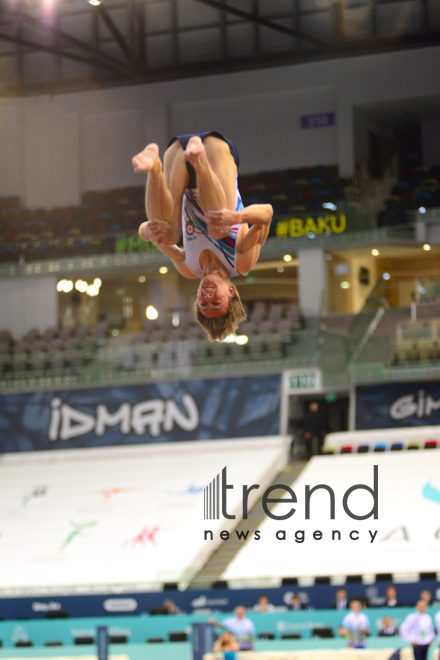 Milli Gimnastika Arenasında batut gimnastikası və tamblinq üzrə Dünya Kubokunun açılış mərasimi keçirilib .Azərbaycan Bakı 16  Fevral 2019