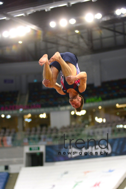 Milli Gimnastika Arenasında batut gimnastikası və tamblinq üzrə Dünya Kubokunun açılış mərasimi keçirilib .Azərbaycan Bakı 16  Fevral 2019