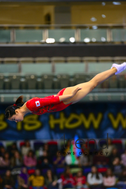 Milli Gimnastika Arenasında batut gimnastikası və tamblinq üzrə Dünya Kubokunun açılış mərasimi keçirilib .Azərbaycan Bakı 16  Fevral 2019