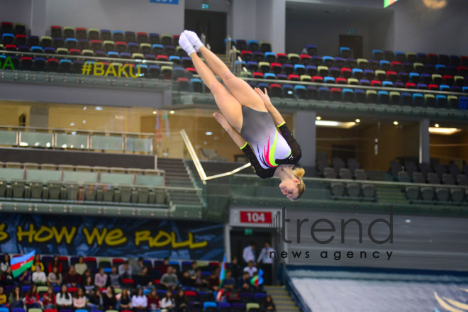 Milli Gimnastika Arenasında batut gimnastikası və tamblinq üzrə Dünya Kubokunun açılış mərasimi keçirilib .Azərbaycan Bakı 16  Fevral 2019