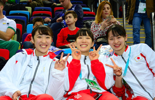 Best moments at Trampoline and Tumbling World Cup in Baku. Azerbaijan Baku 17 February 2019