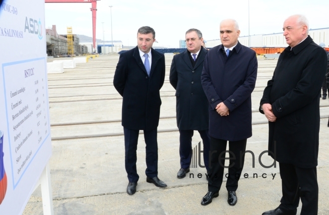 New oil tanker launched in Azerbaijan. Azerbaijan Baku 21 February 2019