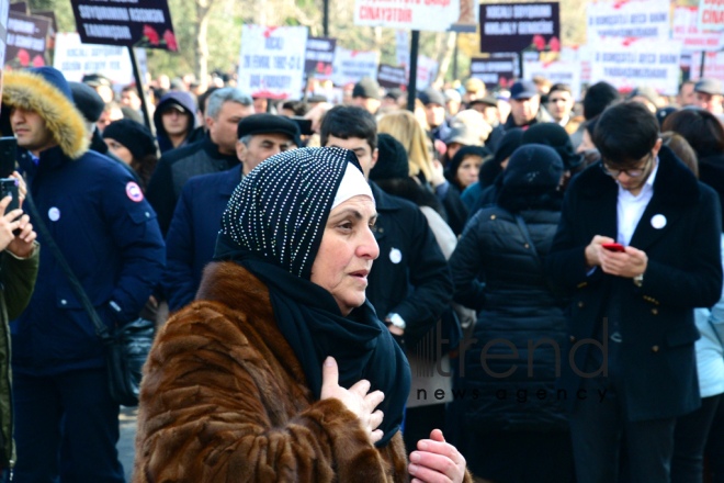 Azerbaijani public commemorates Khojaly genocide victims.Azerbaijan Baku 26 February 2019