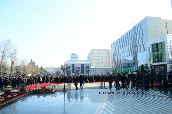 Azerbaijani public commemorates Khojaly genocide victims.Azerbaijan Baku 26 February 2019