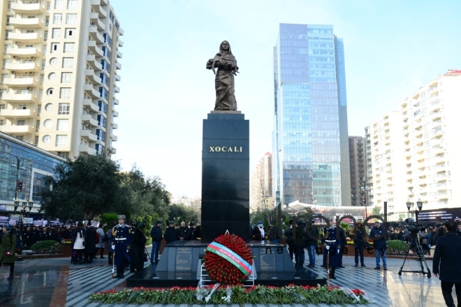 Azerbaijani public commemorates Khojaly genocide victims.Azerbaijan Baku 26 February 2019