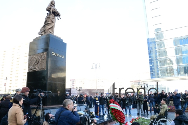 Azerbaijani public commemorates Khojaly genocide victims.Azerbaijan Baku 26 February 2019