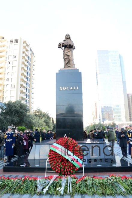 Azerbaijani public commemorates Khojaly genocide victims.Azerbaijan Baku 26 February 2019