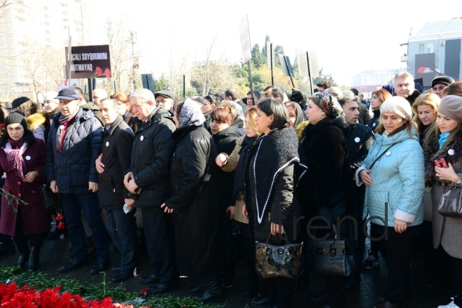 Azerbaijani public commemorates Khojaly genocide victims.Azerbaijan Baku 26 February 2019