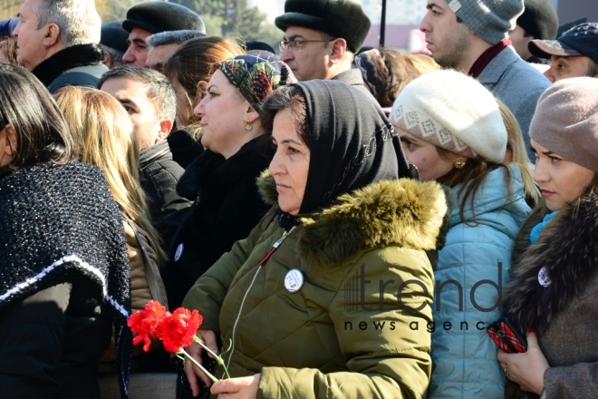 Azerbaijani public commemorates Khojaly genocide victims.Azerbaijan Baku 26 February 2019