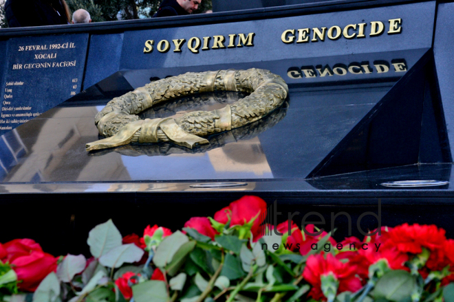 Azerbaijani public commemorates Khojaly genocide victims.Azerbaijan Baku 26 February 2019