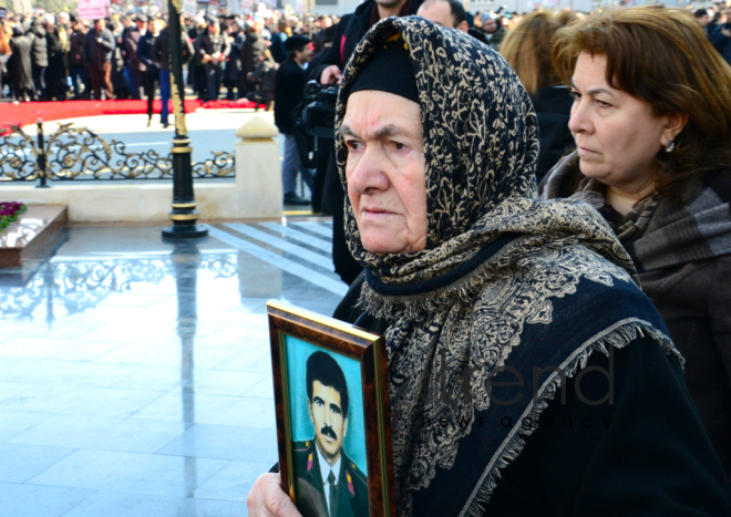 Azerbaijani public commemorates Khojaly genocide victims.Azerbaijan Baku 26 February 2019