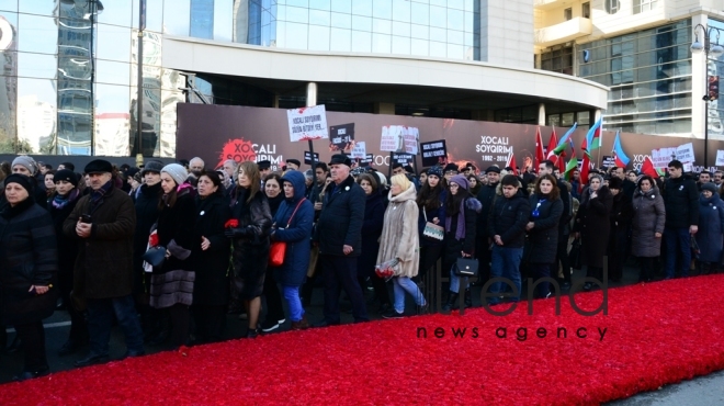 Azerbaijani public commemorates Khojaly genocide victims.Azerbaijan Baku 26 February 2019