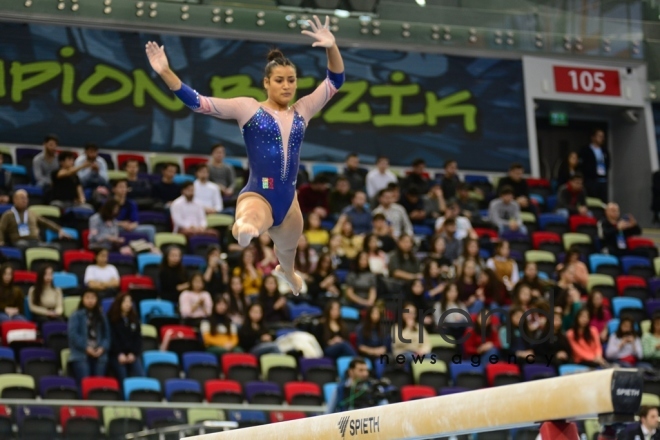 Milli Gimnastika Arenasında idman gimnastikası üzrə Dünya Kuboku çərçivəsində yarışlar davam edir. Azərbaycan Bakı 15 mart 2019