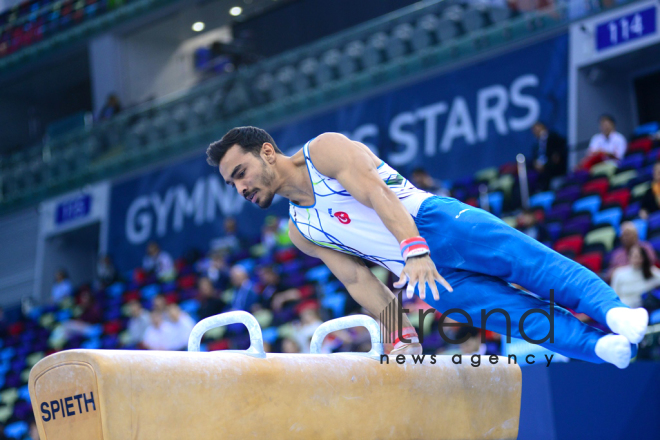 Milli Gimnastika Arenasında idman gimnastikası üzrə Dünya Kuboku çərçivəsində yarışlar davam edir. Azərbaycan Bakı 15 mart 2019