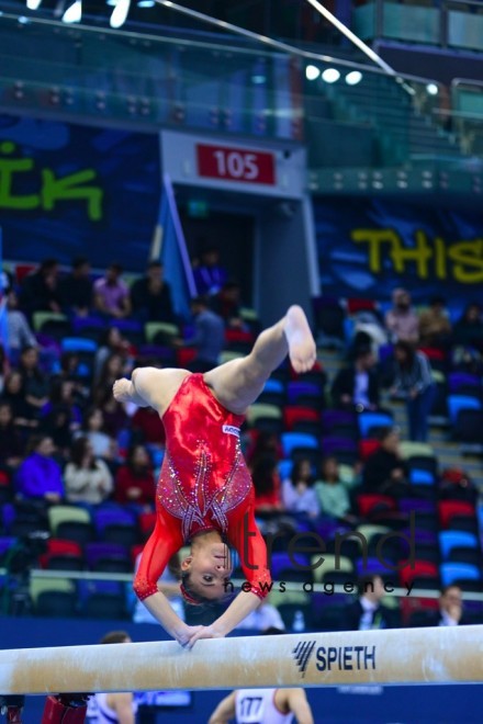 Milli Gimnastika Arenasında idman gimnastikası üzrə Dünya Kuboku çərçivəsində yarışlar davam edir. Azərbaycan Bakı 15 mart 2019