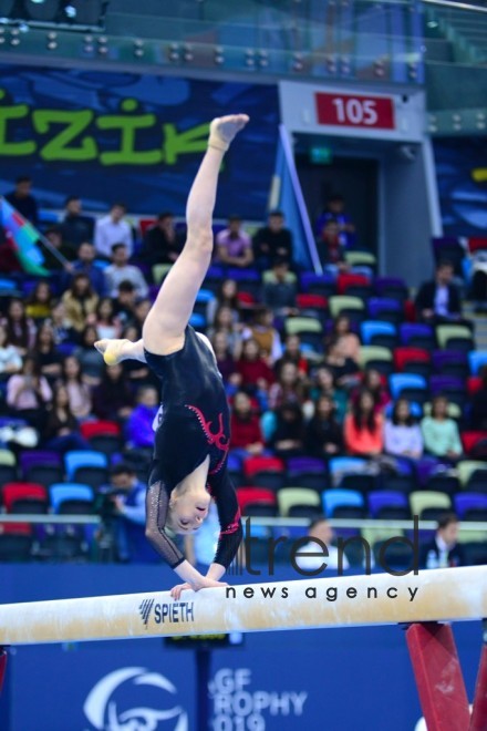 Milli Gimnastika Arenasında idman gimnastikası üzrə Dünya Kuboku çərçivəsində yarışlar davam edir. Azərbaycan Bakı 15 mart 2019