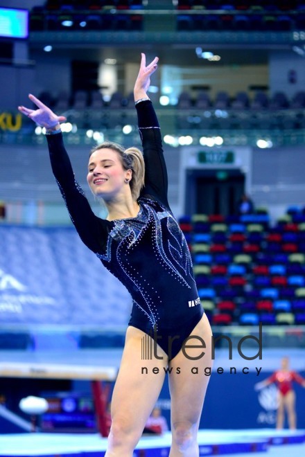 Milli Gimnastika Arenasında idman gimnastikası üzrə Dünya Kuboku çərçivəsində yarışlar davam edir. Azərbaycan Bakı 15 mart 2019