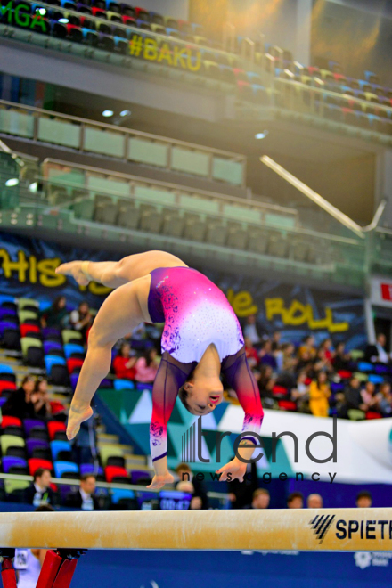 Best moments of FIG Artistic Gymnastics Individual Apparatus World Cup in Baku. Azerbaijan Baku 16 March 2019