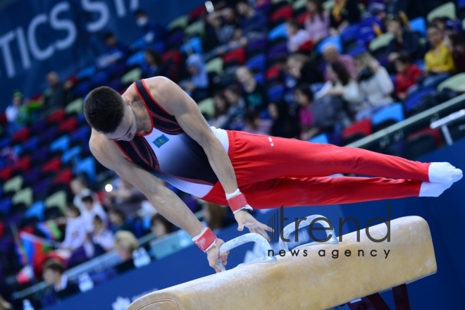 Best moments of FIG Artistic Gymnastics Individual Apparatus World Cup in Baku. Azerbaijan Baku 16 March 2019