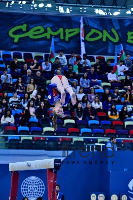 Best moments of FIG Artistic Gymnastics Individual Apparatus World Cup in Baku. Azerbaijan Baku 16 March 2019