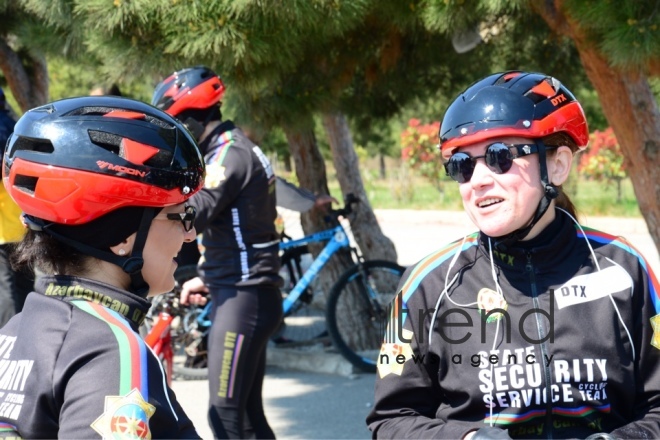 Baku holds bike ride under the motto Less cars, more life. Azerbaijan Baku 7 April 2019