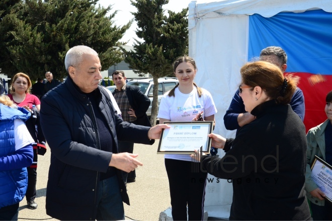 Baku holds bike ride under the motto Less cars, more life. Azerbaijan Baku 7 April 2019