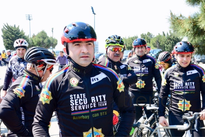 Baku holds bike ride under the motto Less cars, more life. Azerbaijan Baku 7 April 2019