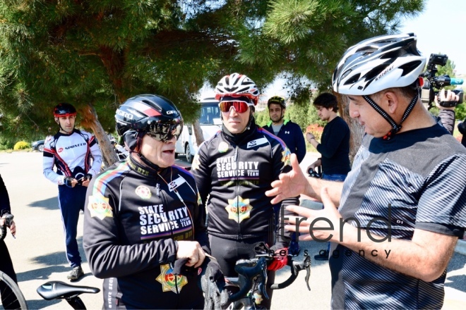 Baku holds bike ride under the motto Less cars, more life. Azerbaijan Baku 7 April 2019