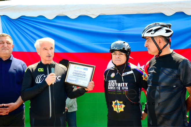 Baku holds bike ride under the motto Less cars, more life. Azerbaijan Baku 7 April 2019