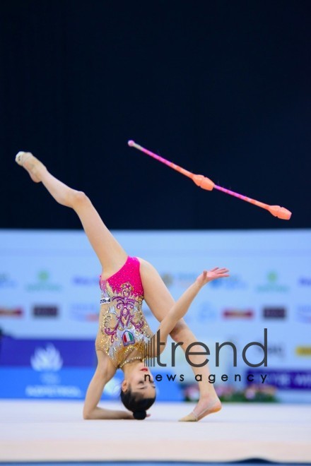 Bakıda bədii gimnastika üzrə II AGF Junior Trophy beynəlxalq turnirinin ikinci günü start götürüb.Azərbaycan Bakı 21 aprel 2019