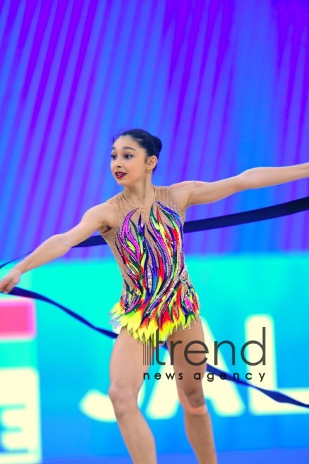 Bakıda bədii gimnastika üzrə II AGF Junior Trophy beynəlxalq turnirinin ikinci günü start götürüb.Azərbaycan Bakı 21 aprel 2019