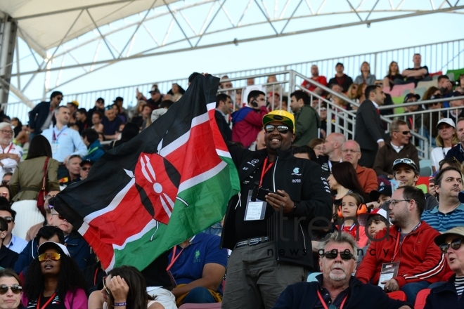 Baku hosts solemn opening ceremony of SOCAR Azerbaijan Grand Prix F1 Race, drivers parade.Azerbaijan Baku 28 April 2019