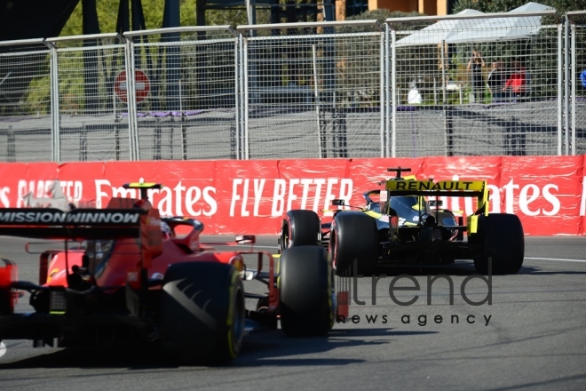 Baku hosts solemn opening ceremony of SOCAR Azerbaijan Grand Prix F1 Race, drivers parade.Azerbaijan Baku 28 April 2019