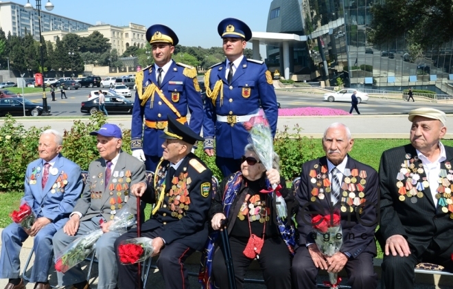 9 мая в Азербайджане отмечают День Победы над фашизмом. Азербайджан, Баку, 9 мая 2019