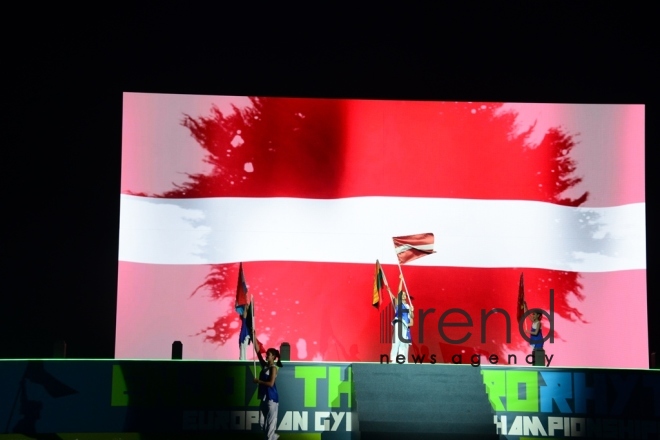 Great opening ceremony of 35th Rhythmic Gymnastics European Championships in Baku . Azerbaijan, Baku, may 16 . 2019
