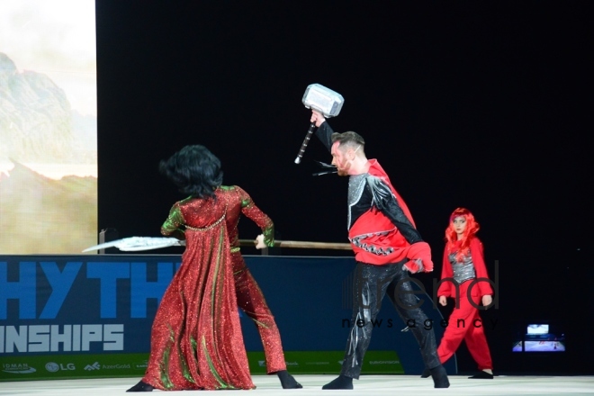 Great opening ceremony of 35th Rhythmic Gymnastics European Championships in Baku . Azerbaijan, Baku, may 16 . 2019
