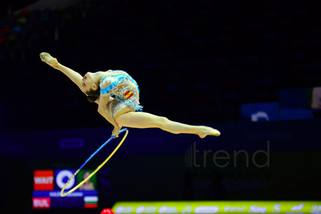 Bədii gimnastika üzrə 35-ci Avropa Çempionatının ikinci günündən maraqlı anlar. Azərbaycan Bakı 17 may 2019