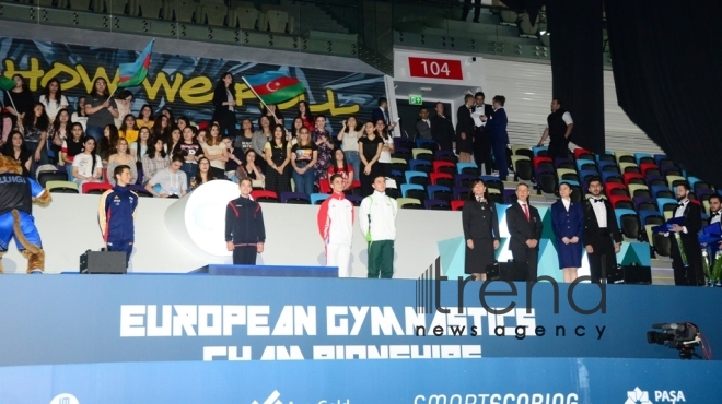 Finals of 11th European Aerobic Gymnastics Championships kicks off in Baku. Azerbaijan, Baku, may 26 2019
